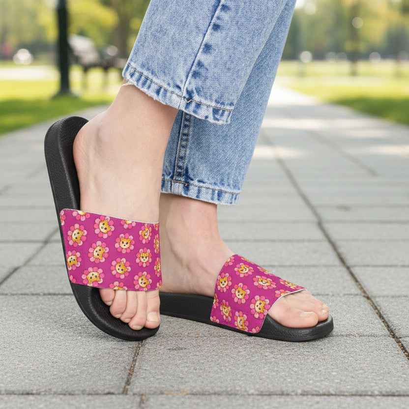 Floral Cat Slide Sandals — Sunshine With Opinions Edition