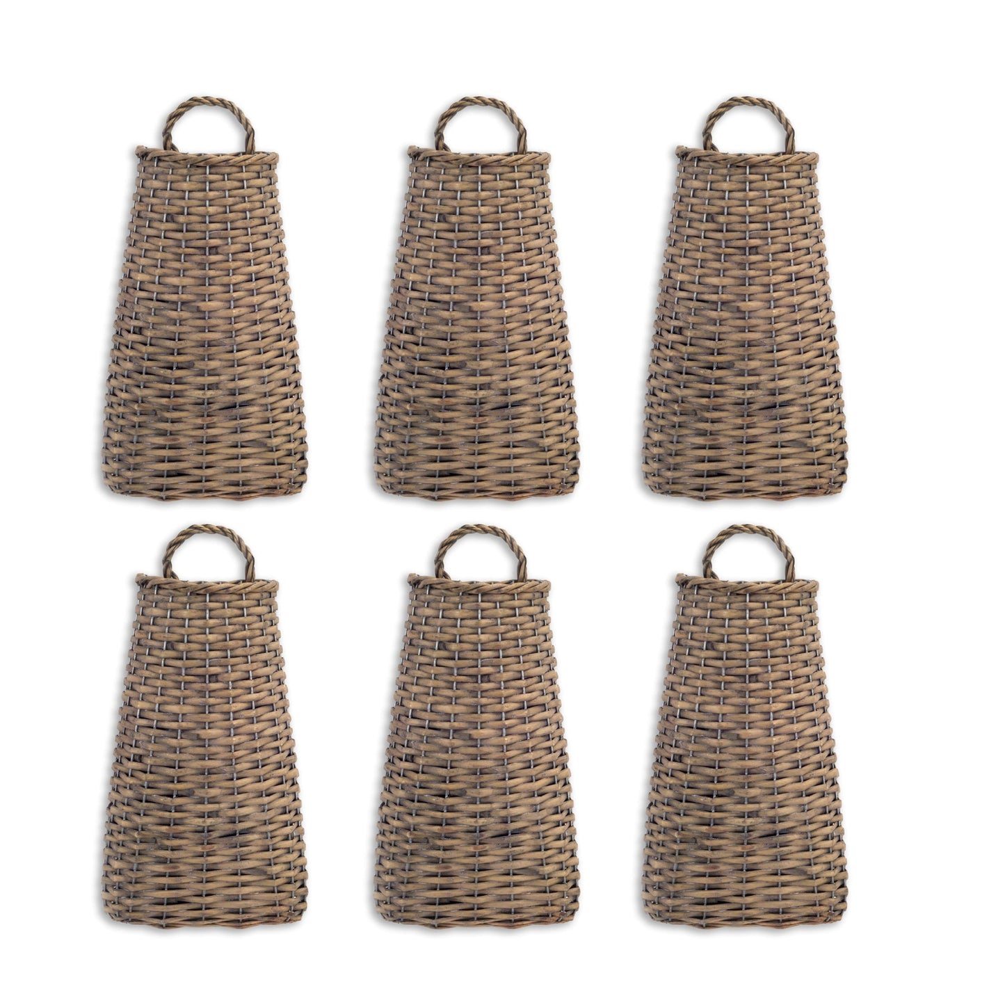 Woven Willow Wall Basket (Set of 6)