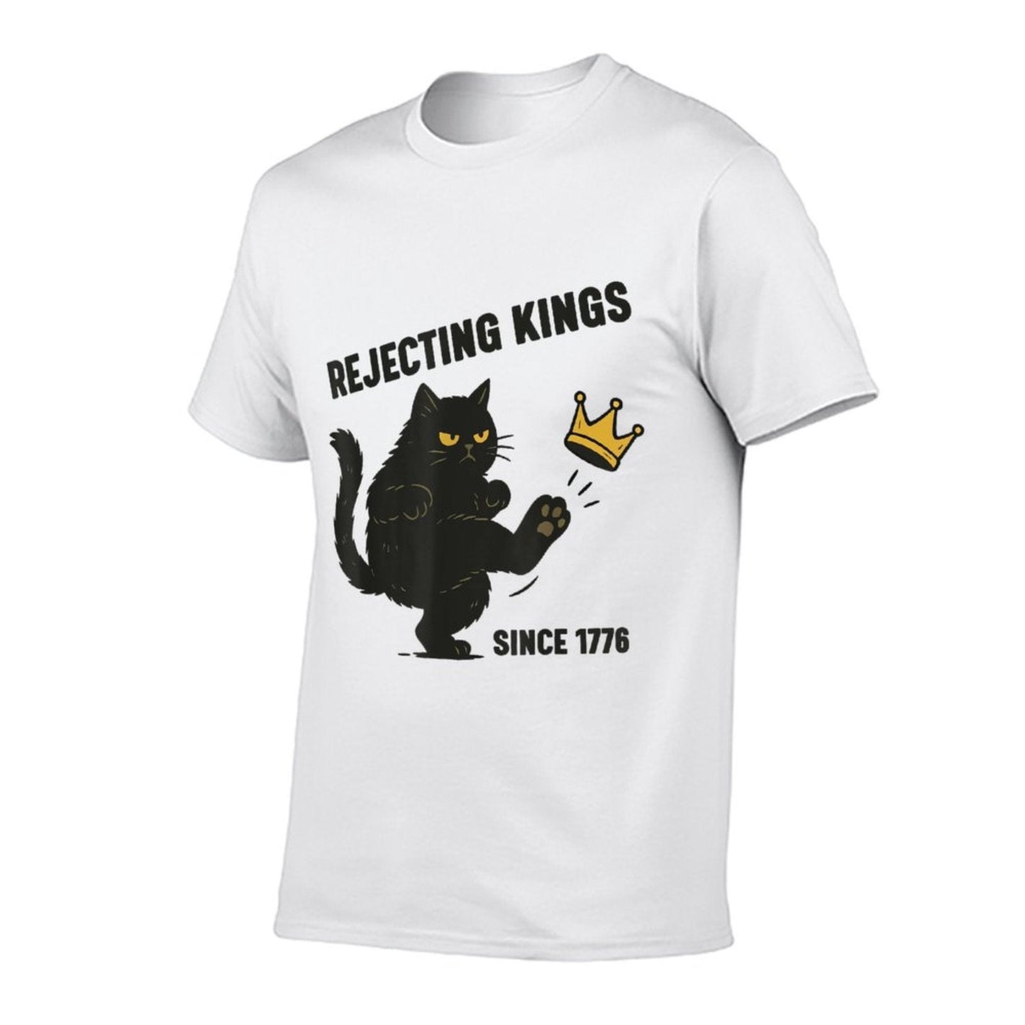 Rejecting Kings America Since 1776 Political Funny Black Cat  Vintage-inspired T-Shirt