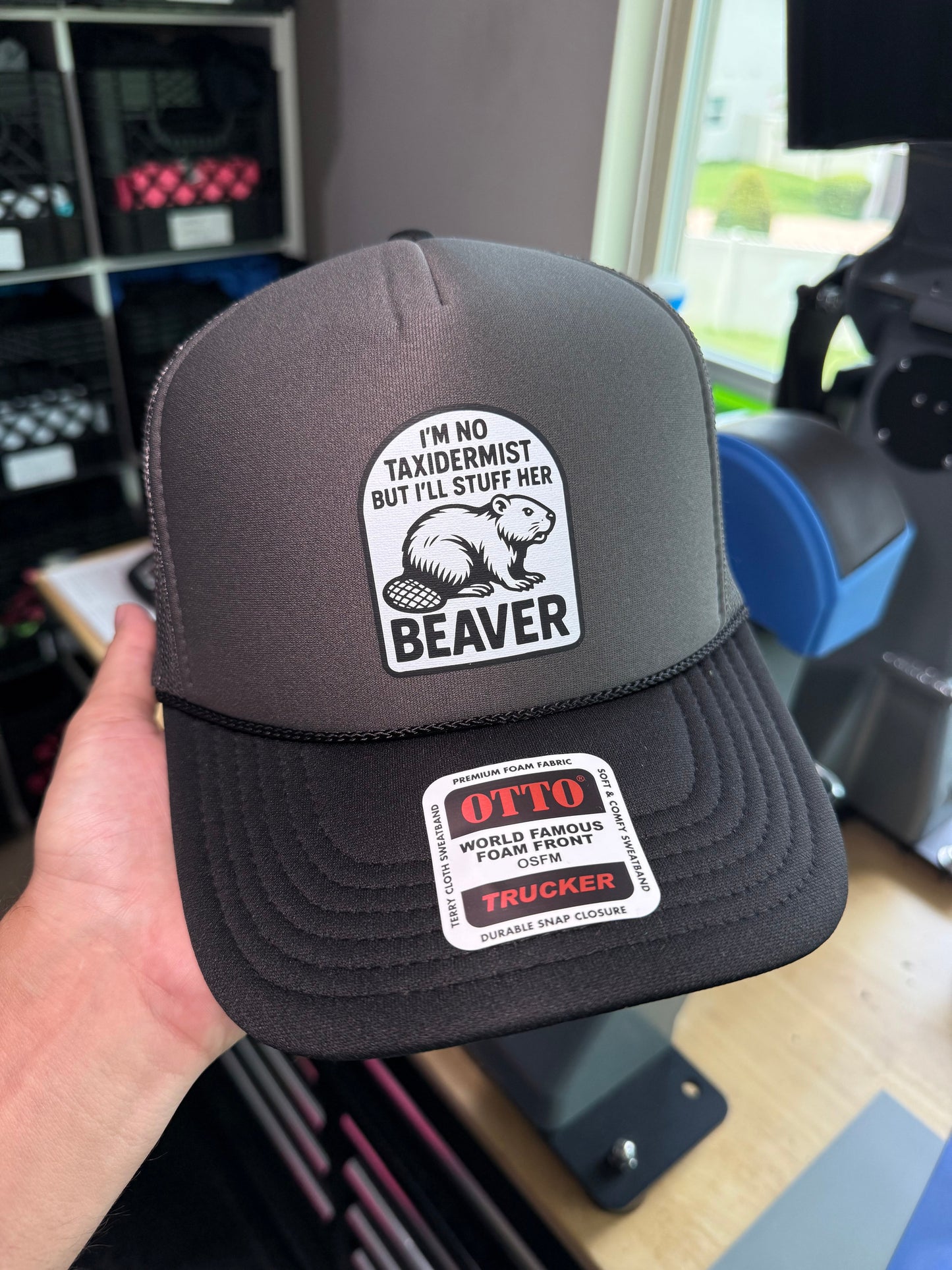 I'm No Taxidermist But I'll Stuff Her Beaver Camouflage Foam Snapback Trucker Hat for Men