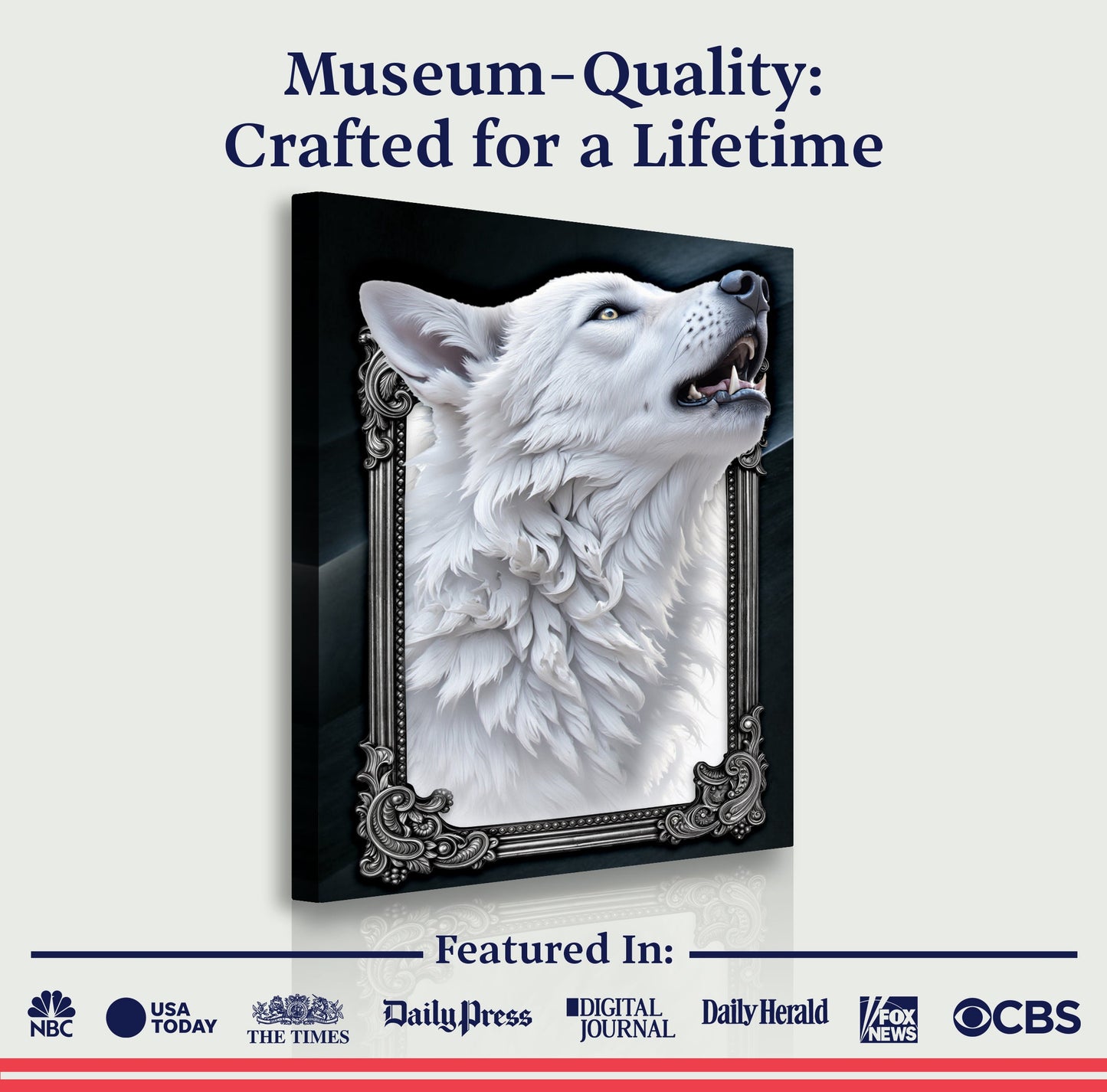 3D Wolf Wall Art III