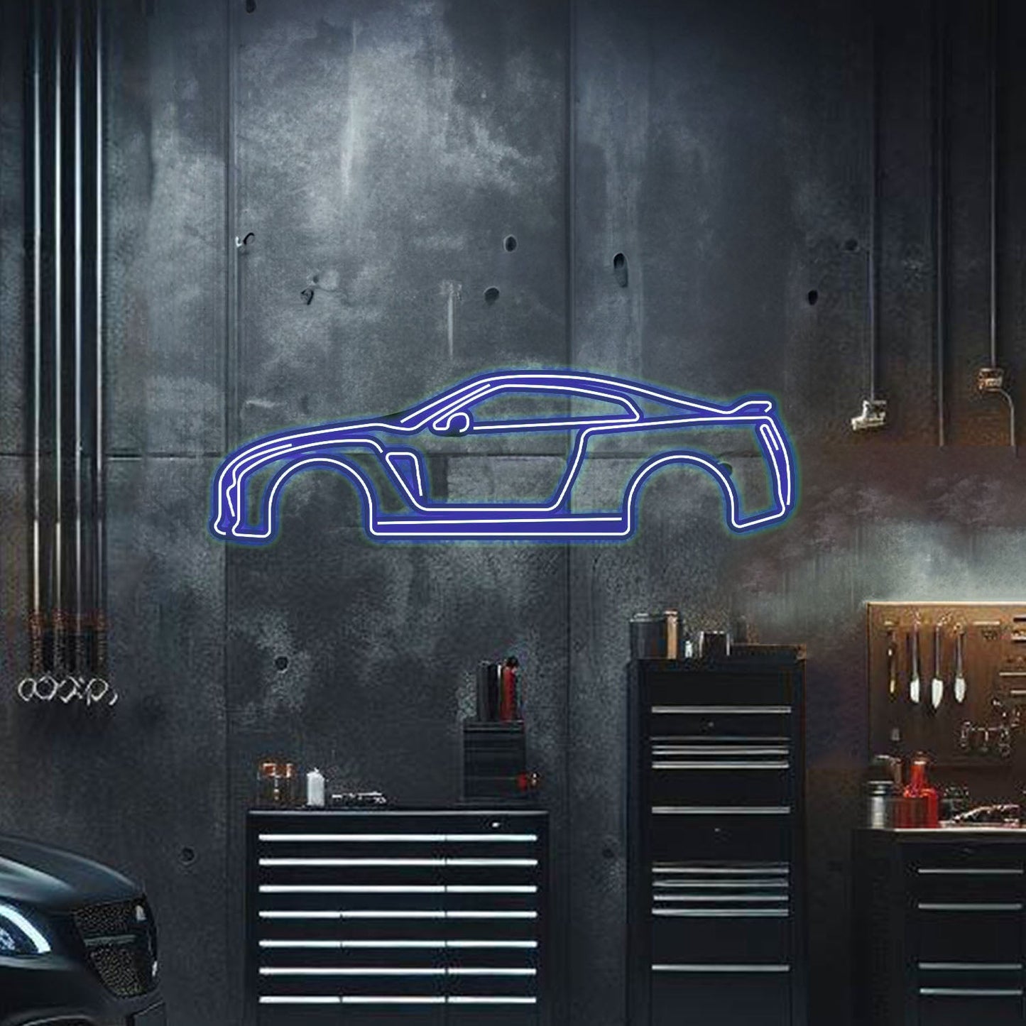 Skyline GT-R R35 Metal Neon Car Wall Art - MTN0037