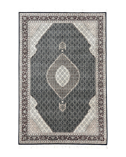 Sino Persian Rug 6x9, Herati Pattern, Vintage Handmade Hand Knotted Wool Oriental Carpet, Fine 6 x 9 Rug, Traditional Rug, Dark Blue Rug