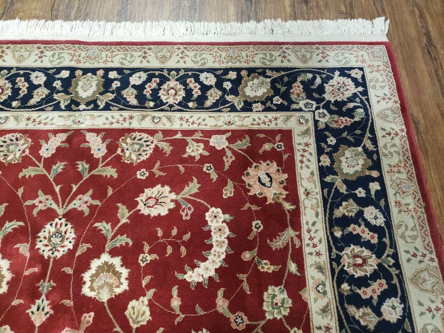 6' X 9' Vintage Fine Oriental Floral Handmade Wool Rug Vegetable Dyes Red Nice