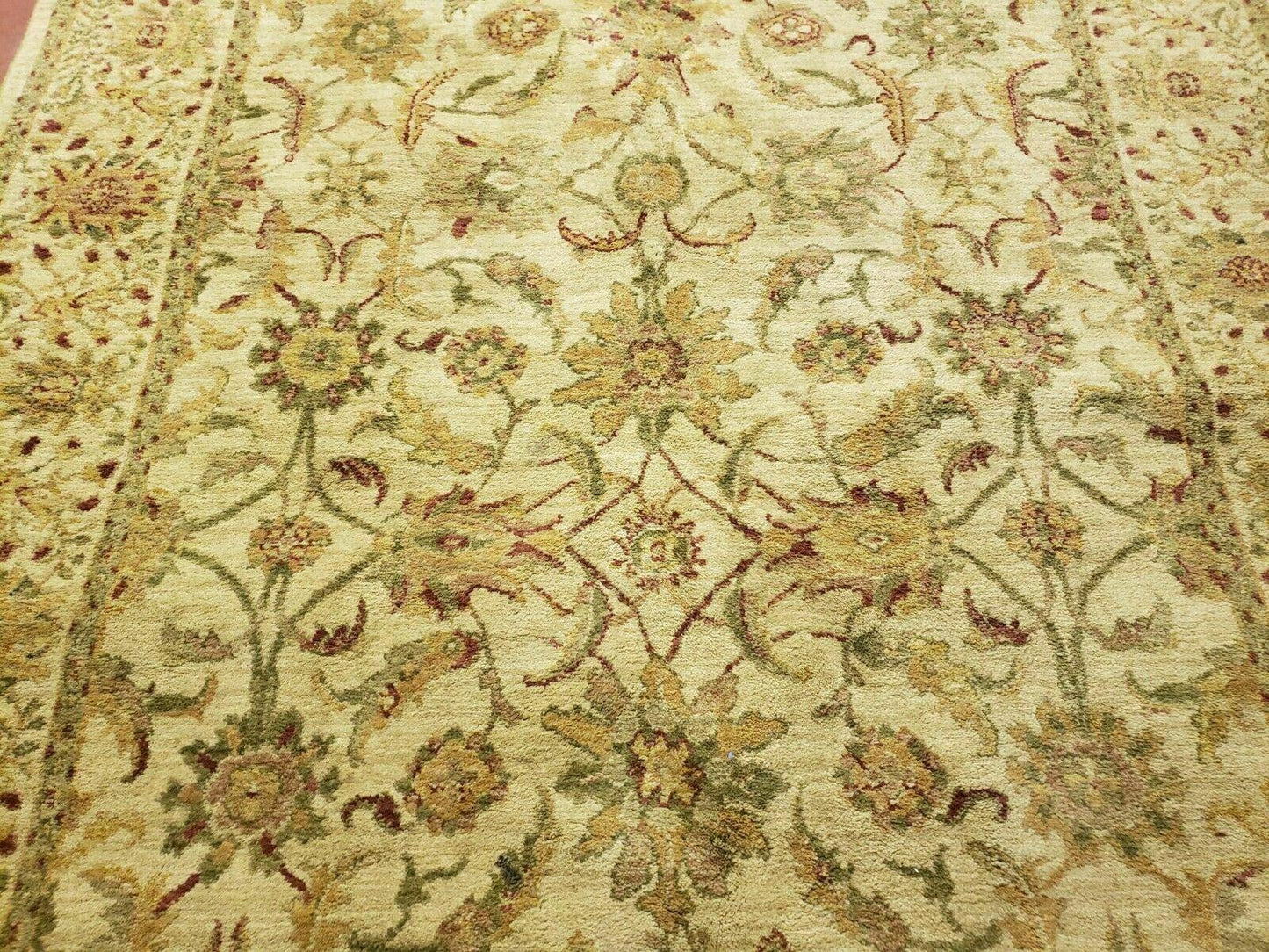 Belgium Power Loomed Rug 5x7, Vintage Oriental Wool Carpet, Beige