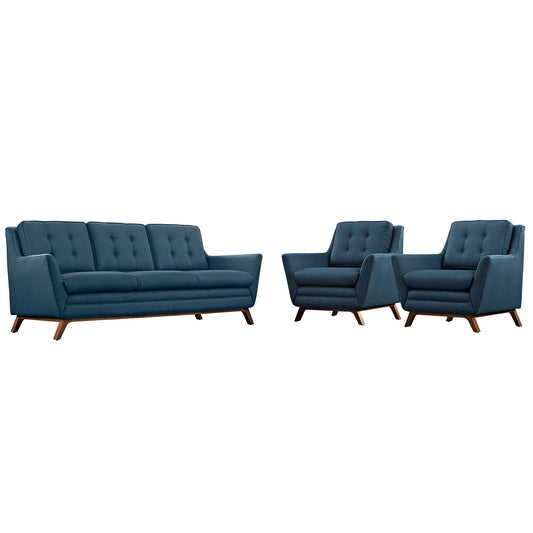 Beguile 3 Piece Upholstered Fabric Living Room Set by Modway