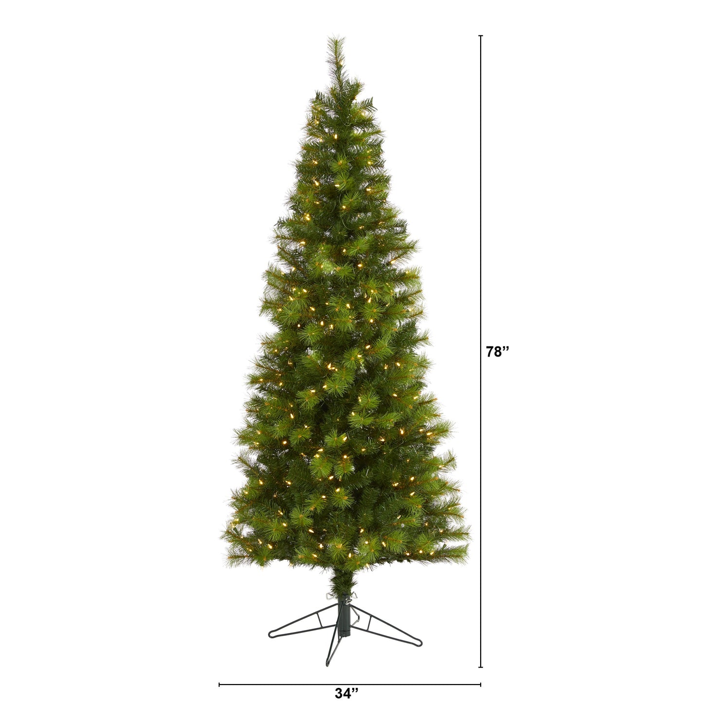 6.5' Green Valley Pine Artificial Christmas Tree w/ 300 Warm White LED Lights