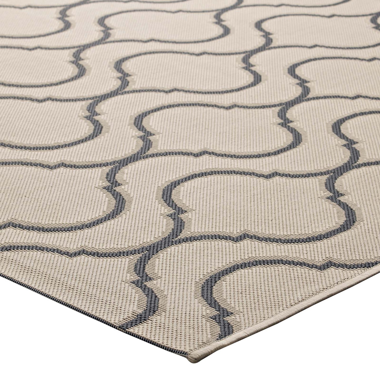 Linza Wave Abstract Trellis Indoor and Outdoor 8x10 Area Rug by Modway
