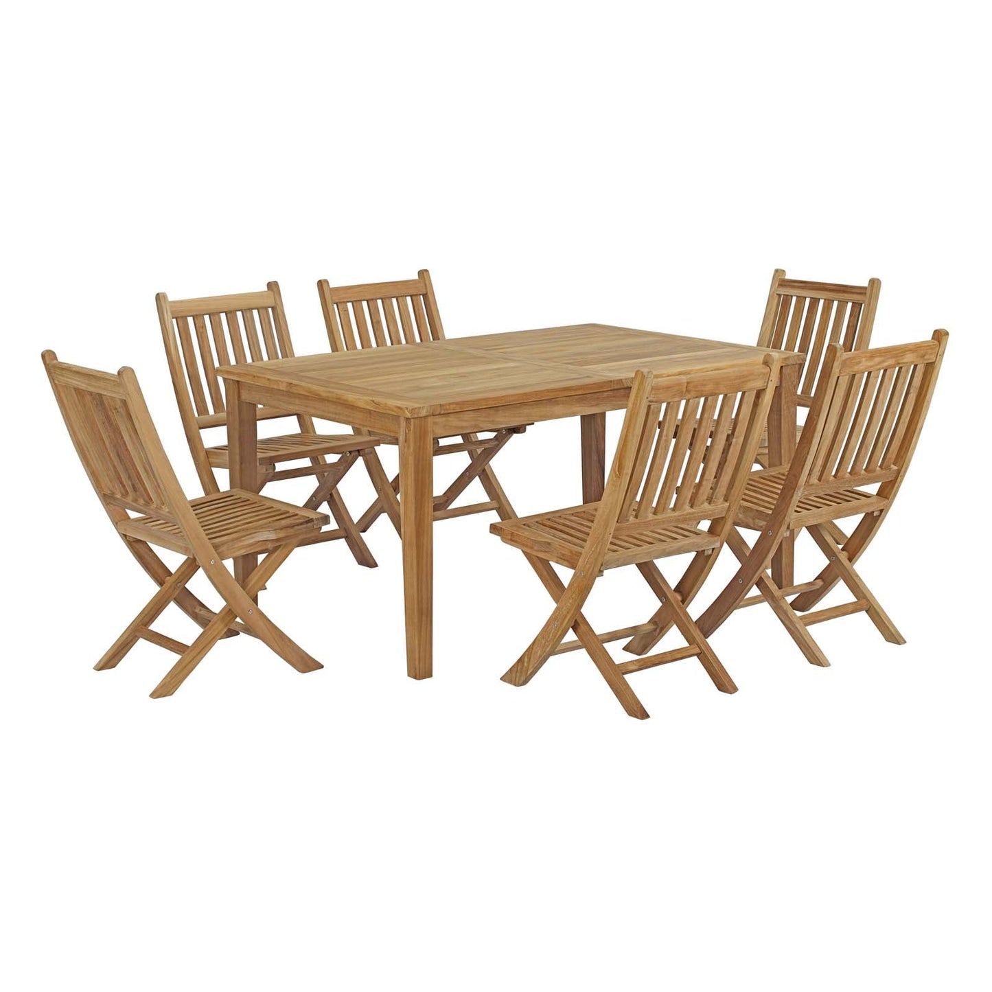 Marina 7 Piece Outdoor Patio Teak Dining Set by Modway