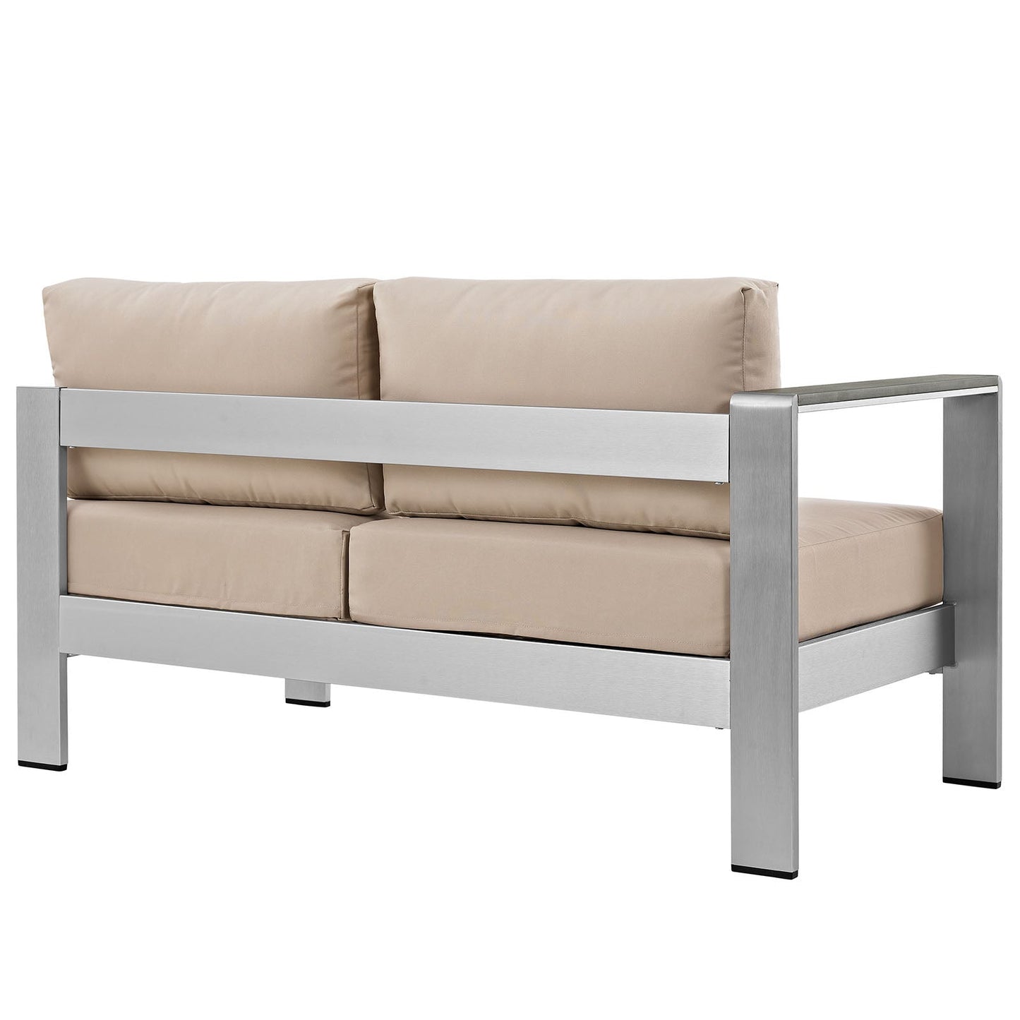 Shore Left-Arm Corner Sectional Outdoor Patio Aluminum Loveseat by Modway