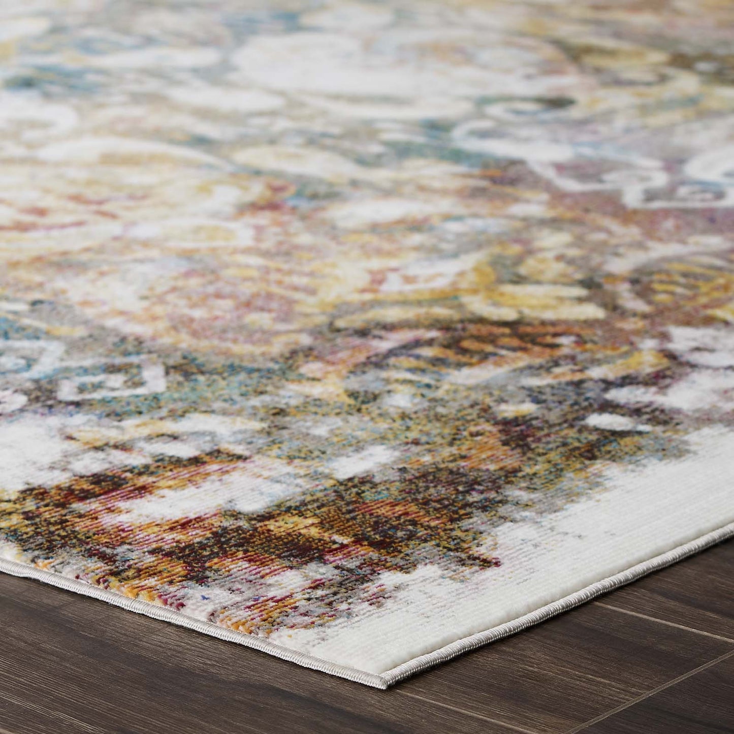 Success Jayla Transitional Distressed Vintage Floral Moroccan Trellis 5x8 Area Rug by Modway