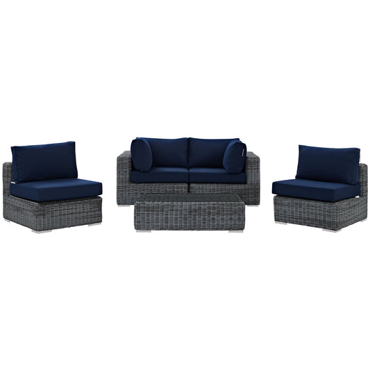 Summon 5 Piece Outdoor Patio Sunbrella¨ Sectional Set by Modway