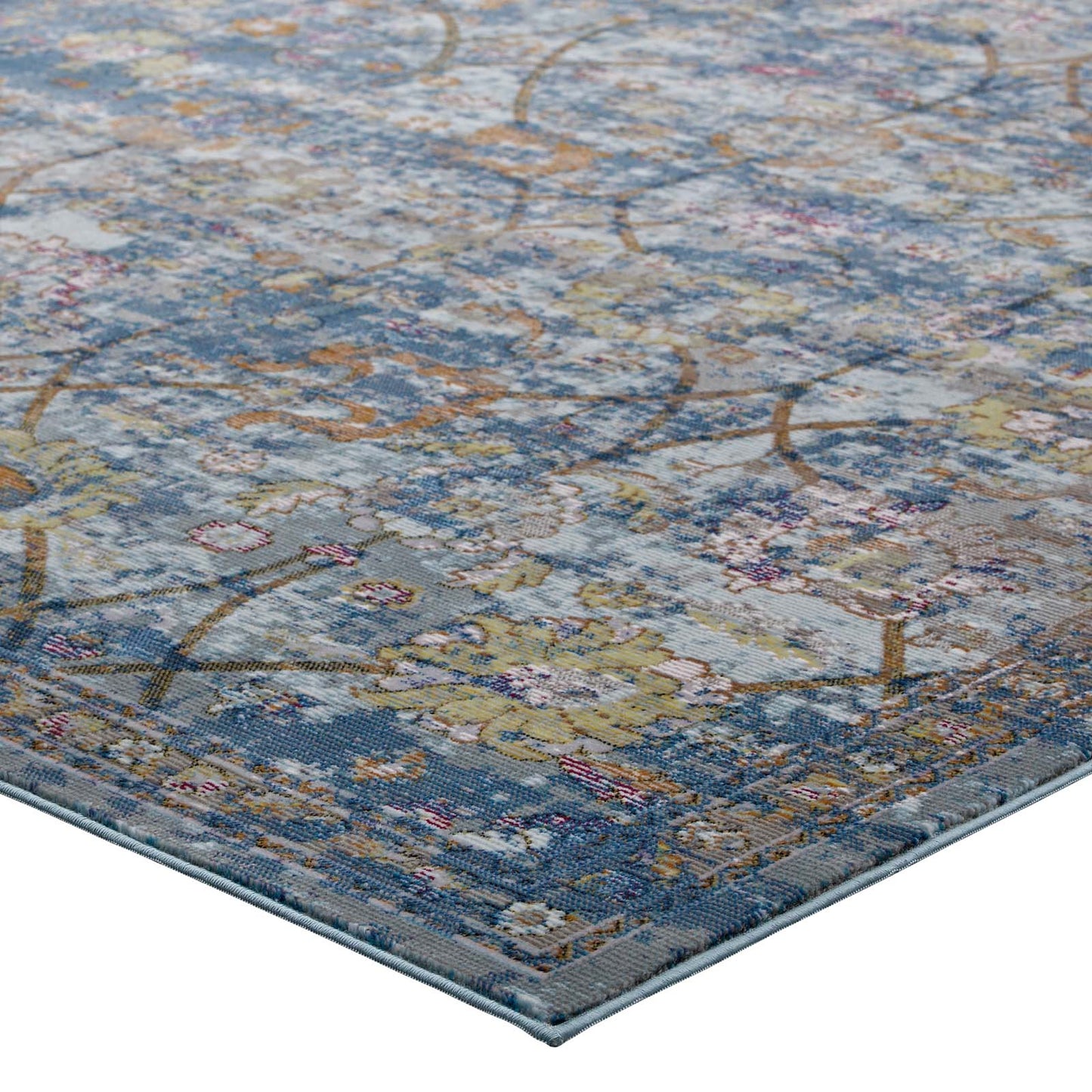 Minu Distressed Floral Lattice 8x10 Area Rug by Modway