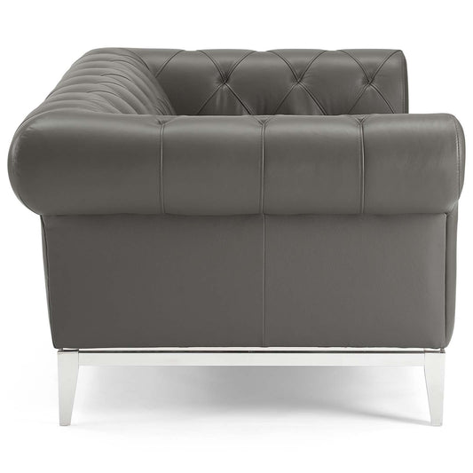 Idyll Tufted Button Upholstered Leather Chesterfield Loveseat by Modway