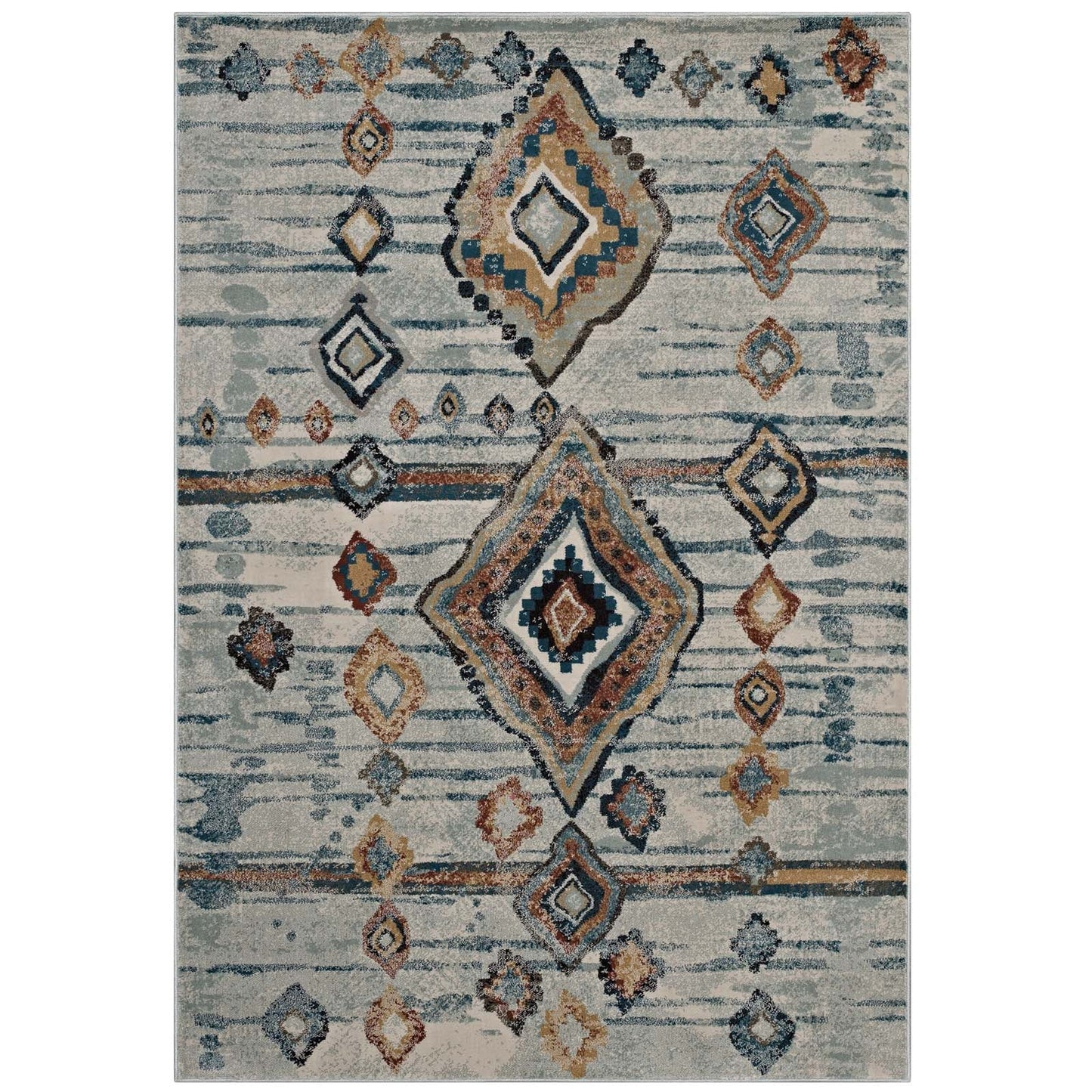 Jenica Distressed Moroccan Tribal Abstract Diamond 5x8 Area Rug by Modway