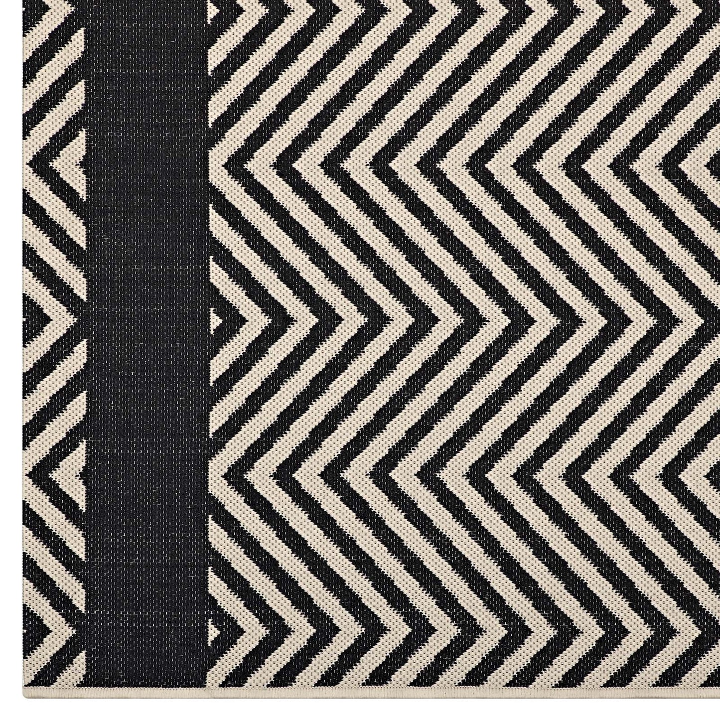 Optica Chevron With End Borders Indoor and Outdoor 5x8 Area Rug by Modway
