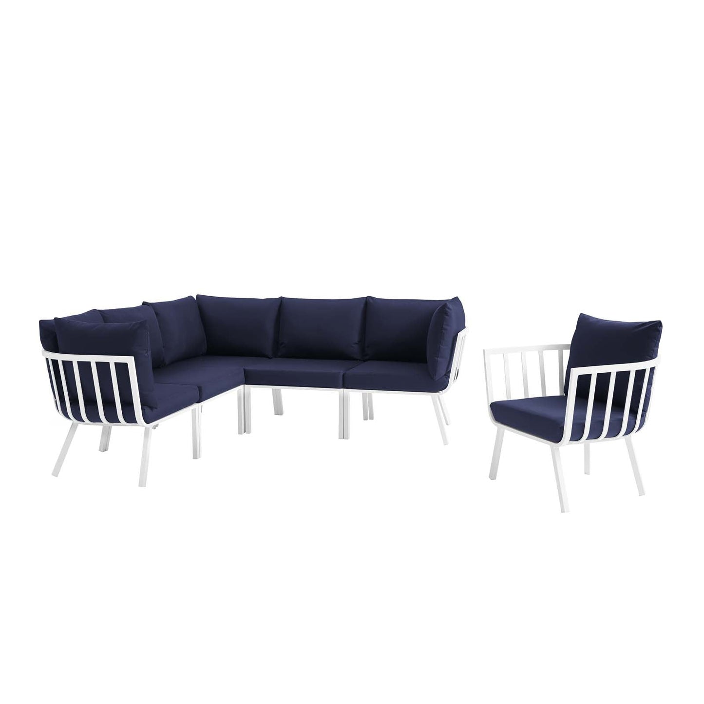 Riverside 6 Piece Outdoor Patio Aluminum Set by Modway