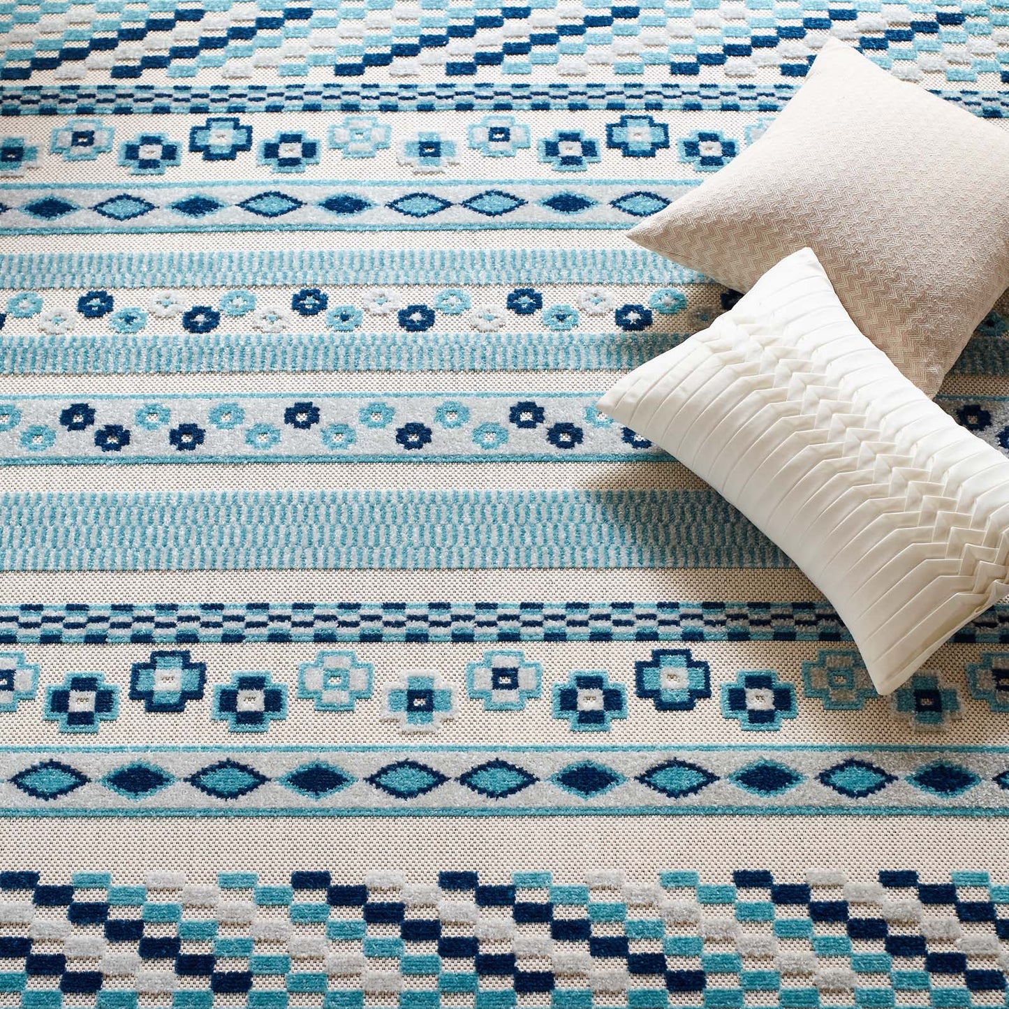 Reflect Cadhla Vintage Abstract Geometric Lattice 8x10 Indoor and Outdoor Area Rug by Modway