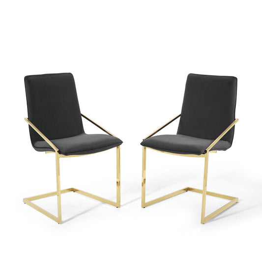 Pitch Performance Velvet Dining Armchair Set of 2 by Modway