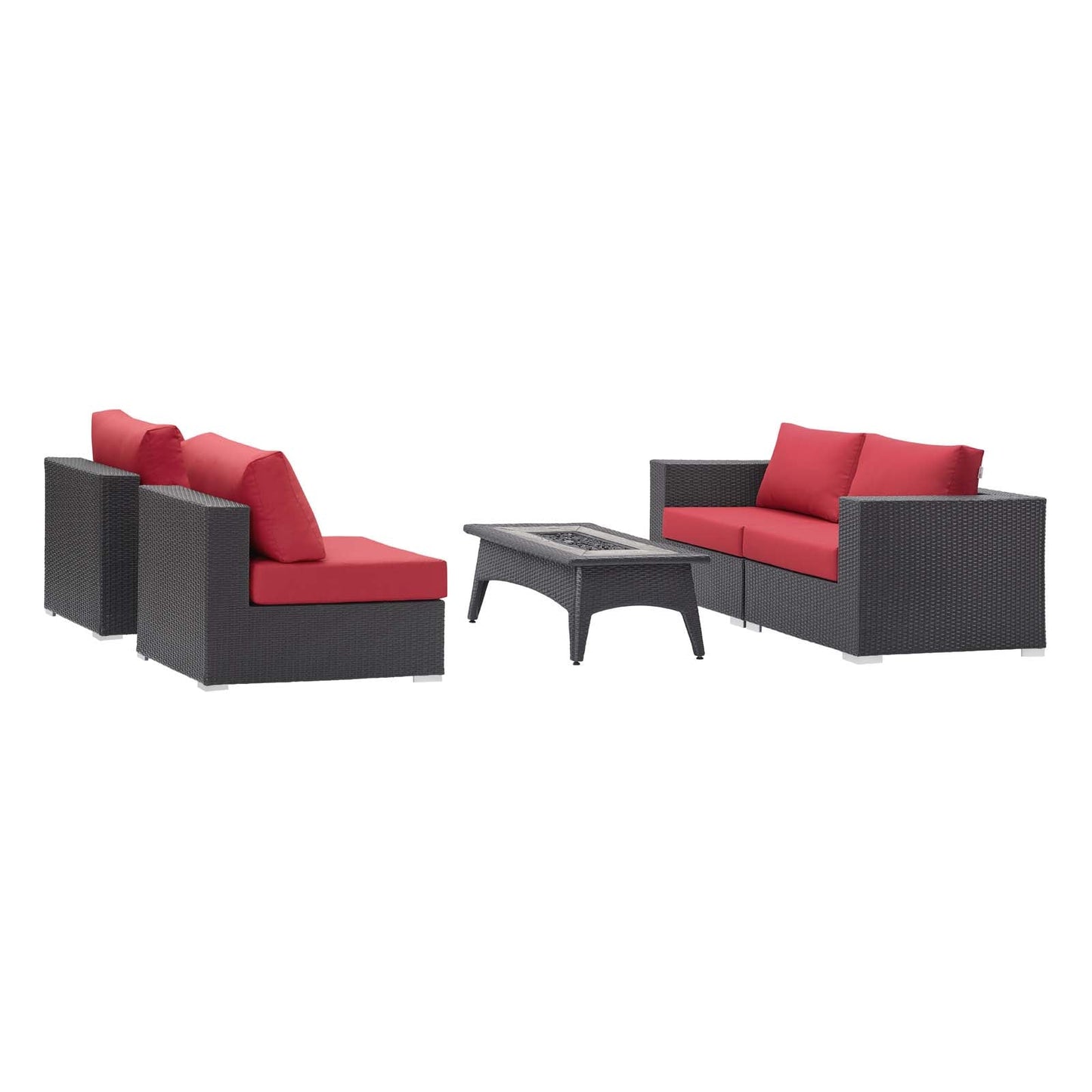 Convene 5 Piece Set Outdoor Patio with Fire Pit by Modway