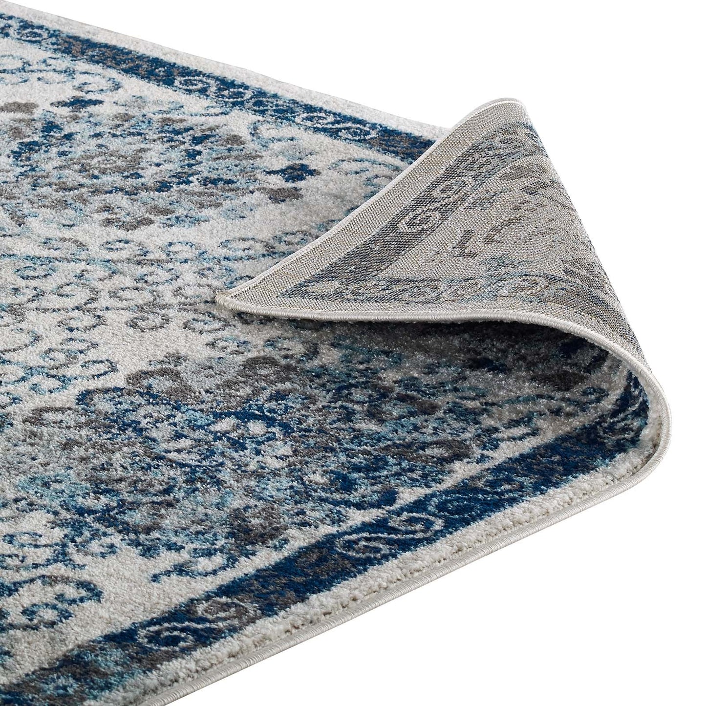 Entourage Kensie Distressed Floral Moroccan Trellis 8x10 Area Rug by Modway