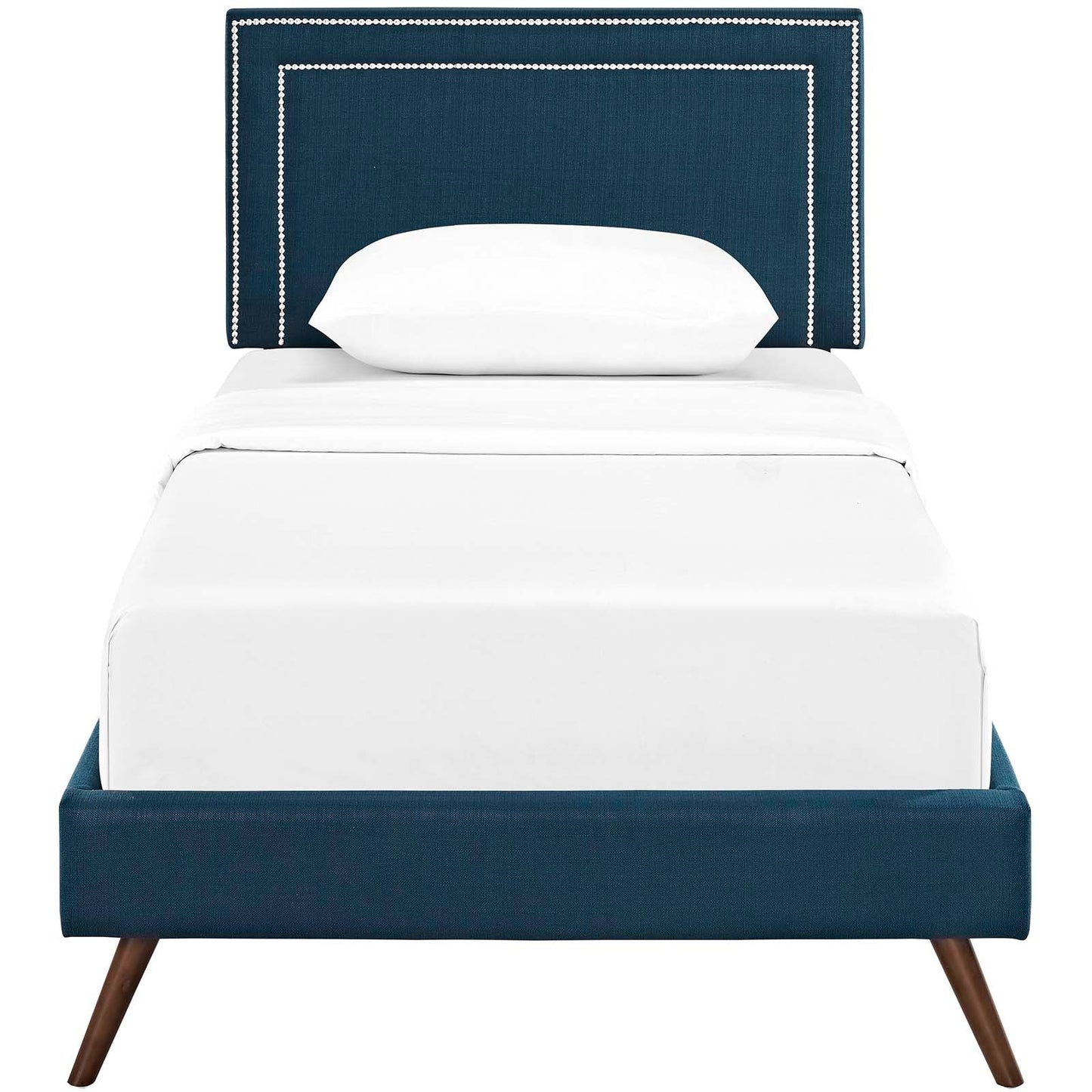 Virginia Fabric Twin Platform Bed with Round Splayed Legs by Modway