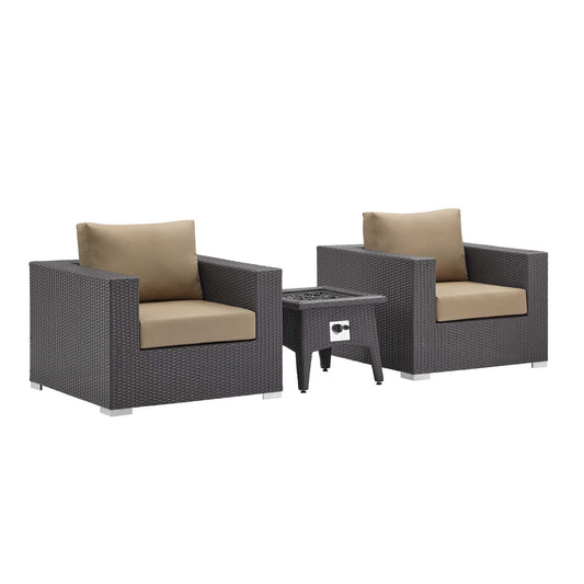 Convene 3 Piece Set Outdoor Patio with Fire Pit by Modway