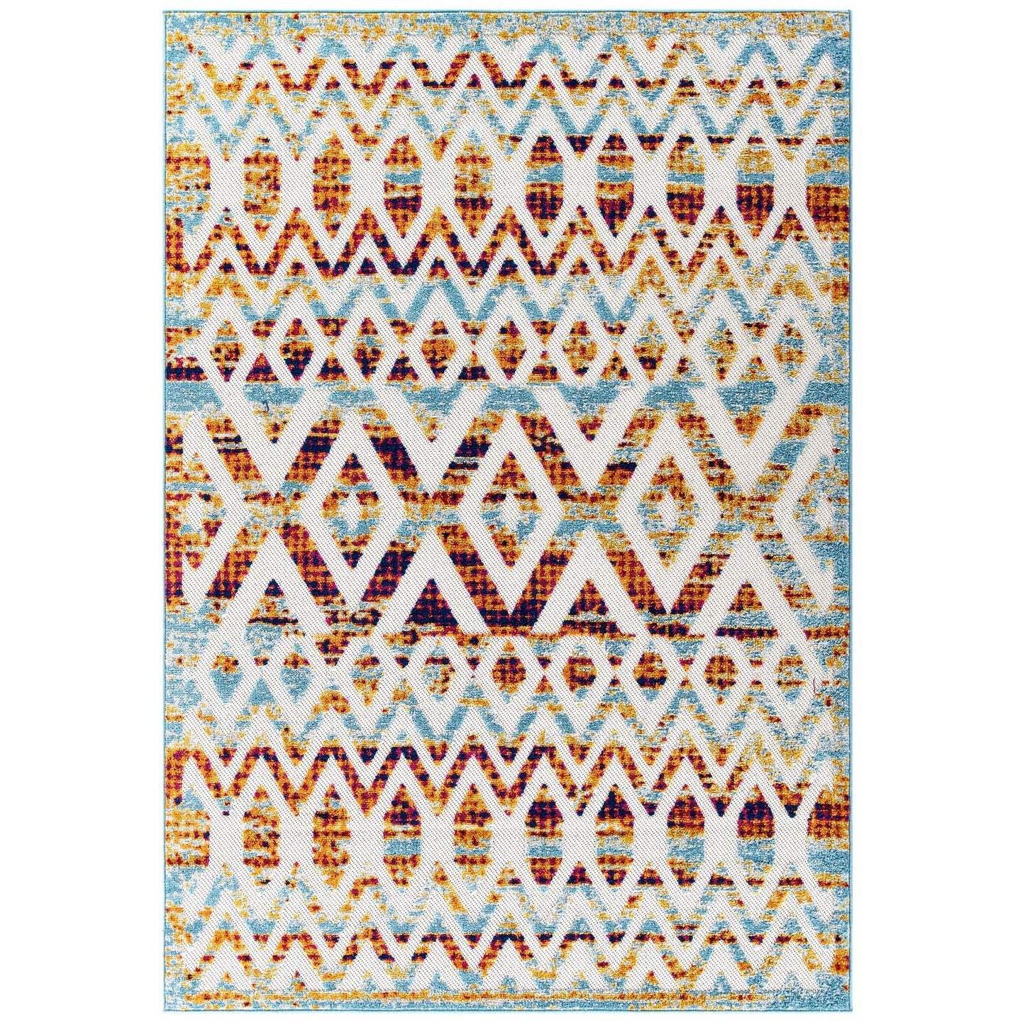 Reflect Tamako Diamond and Chevron Moroccan Trellis 5x8 Indoor / Outdoor Area Rug by Modway