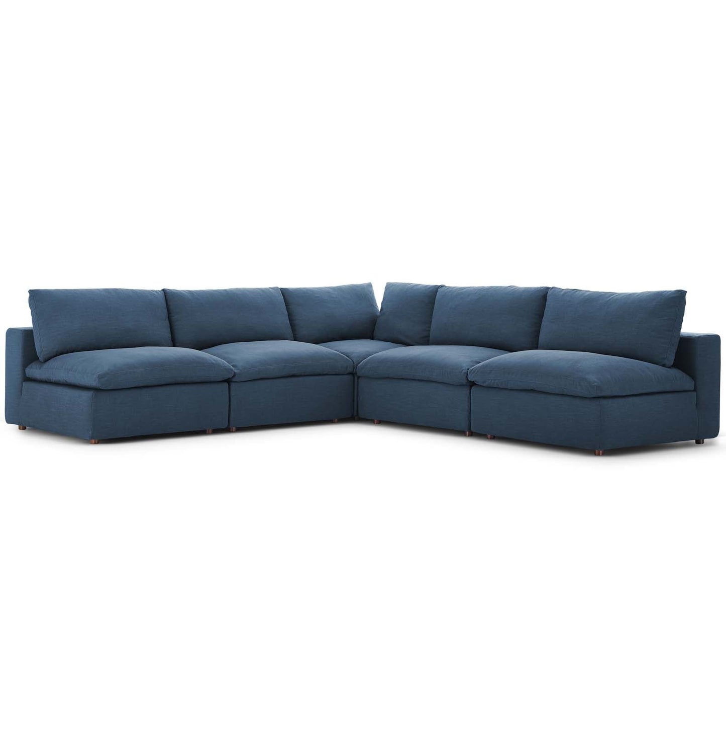 Commix 5-Piece Down Filled Overstuffed Armless Sectional Sofa by Modway