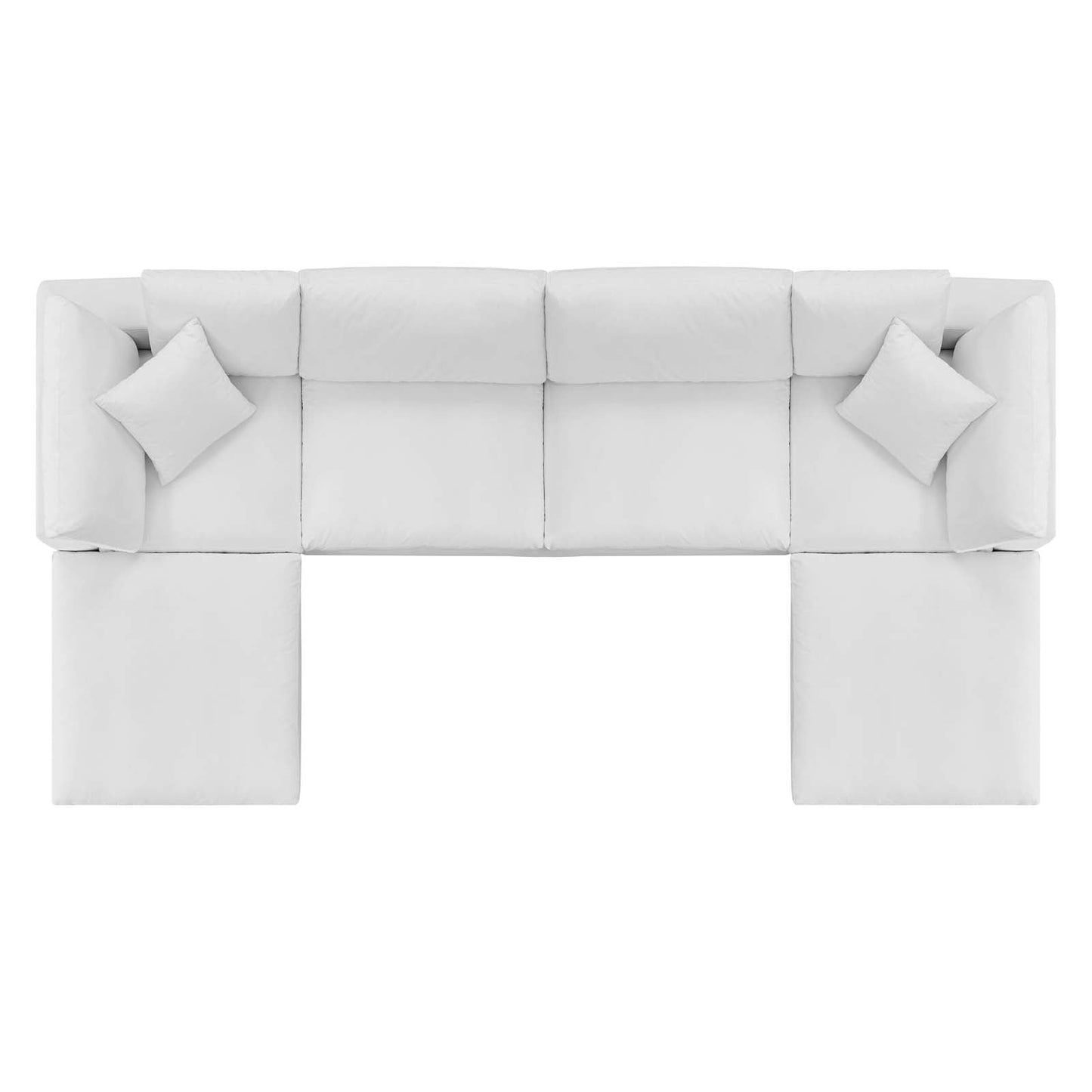Commix 6-Piece Down Filled Overstuffed Performance Velvet Sectional Sofa by Modway