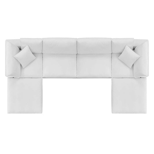 Commix 6-Piece Down Filled Overstuffed Performance Velvet Sectional Sofa by Modway
