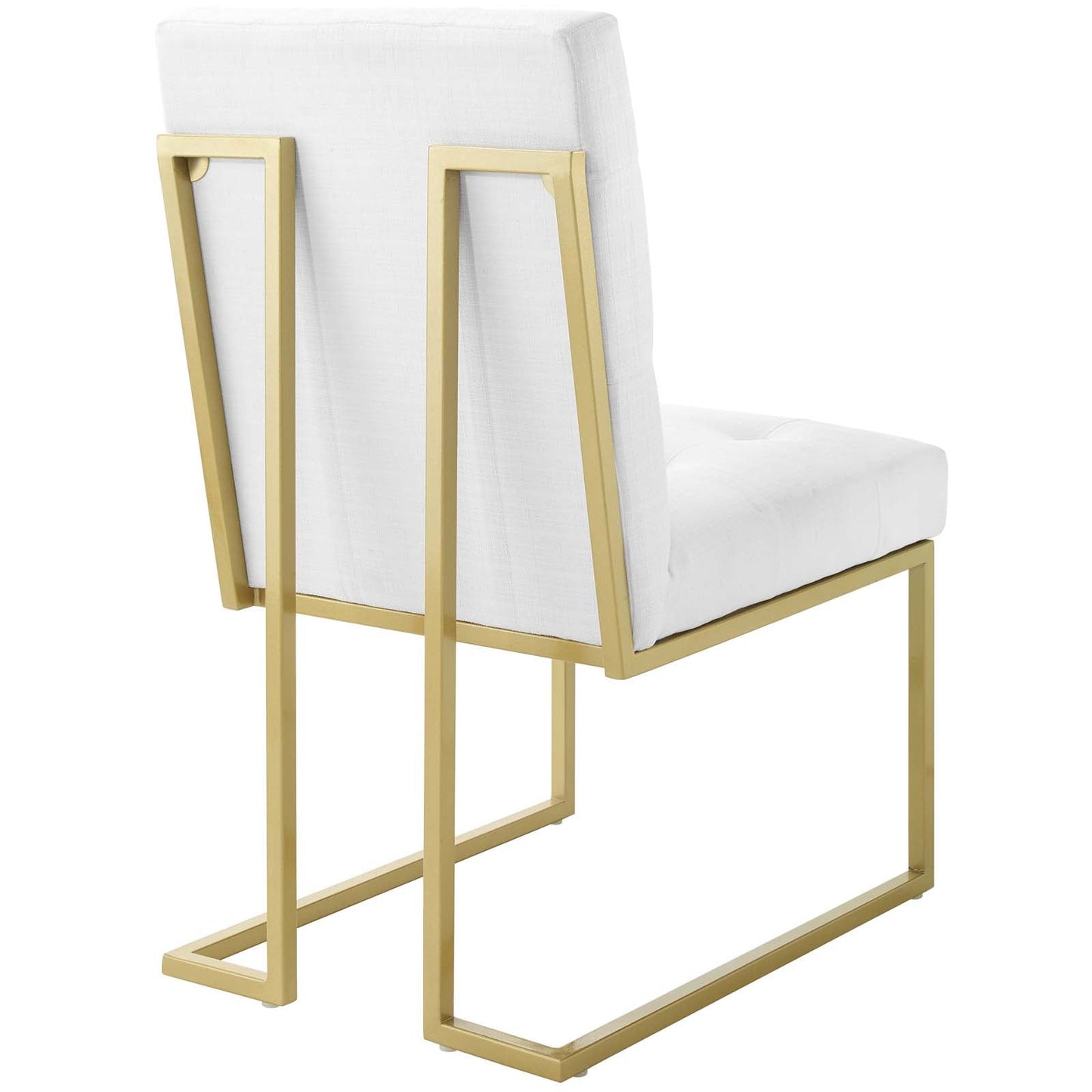 Privy Gold Stainless Steel Upholstered Fabric Dining Accent Chair by Modway