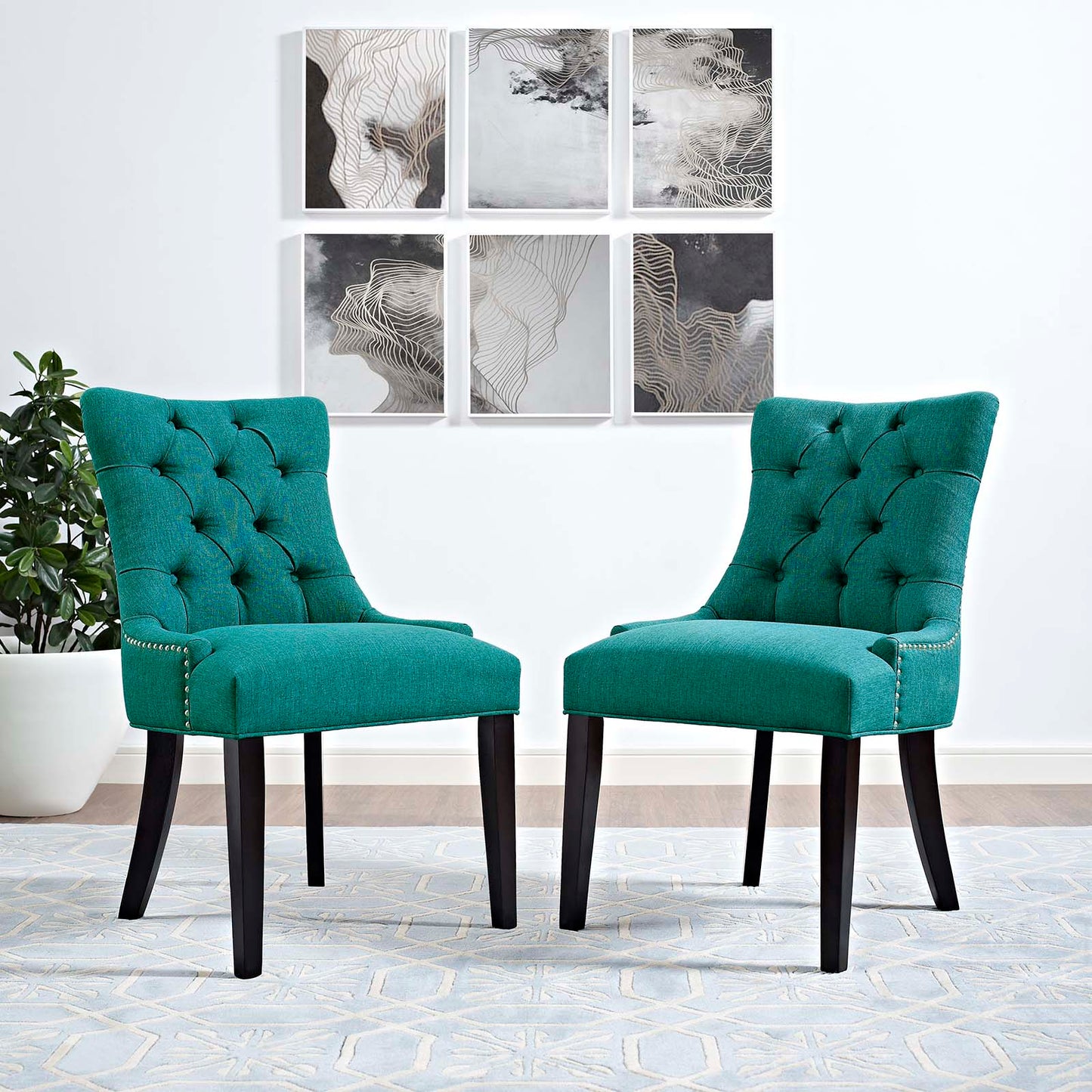 Regent Fabric Dining Side Chair Set of 2 by Modway