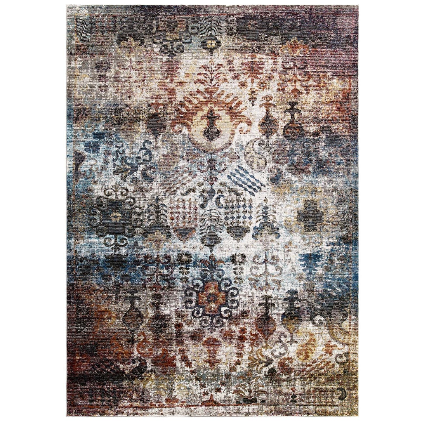 Success Tahira Transitional Distressed Vintage Floral Moroccan Trellis 4x6 Area Rug by Modway