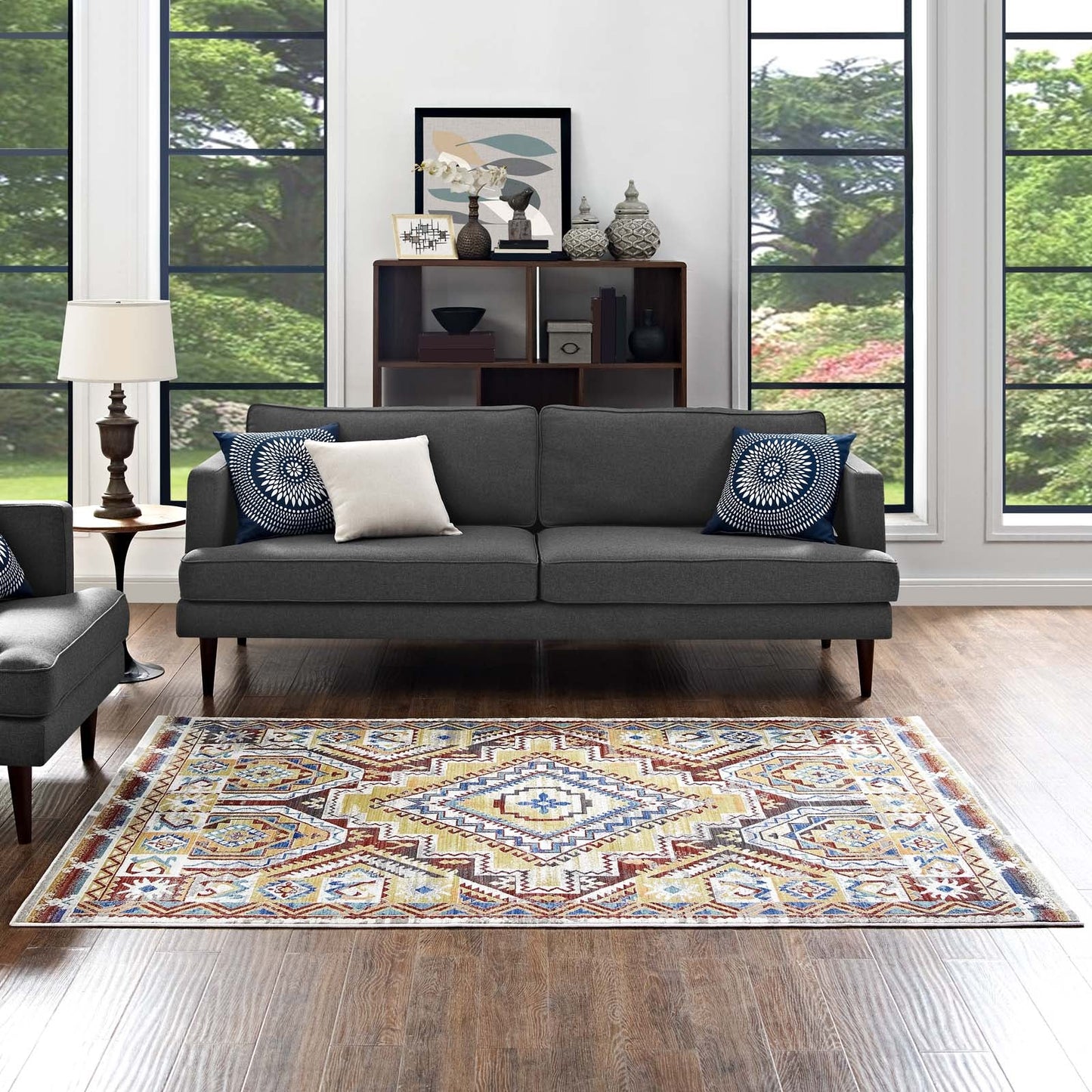 Florita Distressed Southwestern Aztec 4x6 Area Rug by Modway