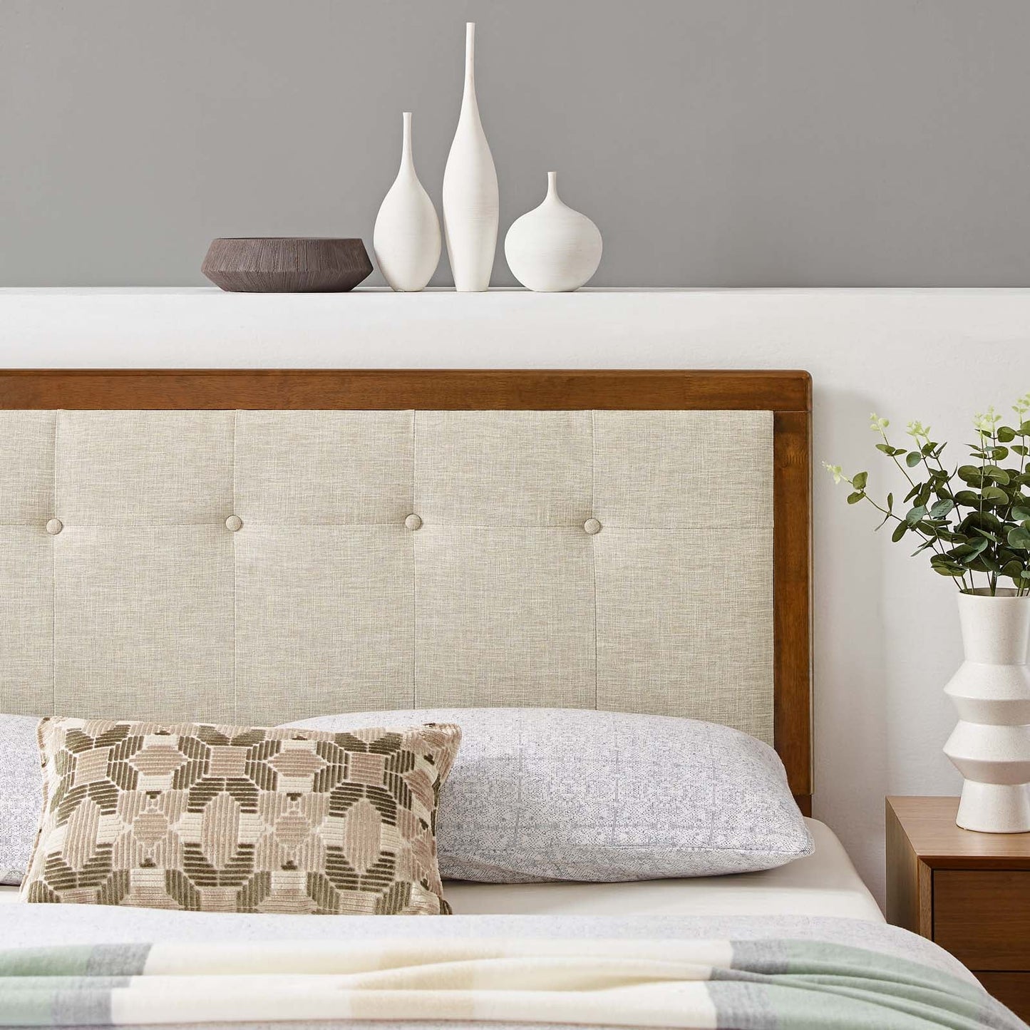Draper Tufted Fabric and Wood Full Headboard by Modway
