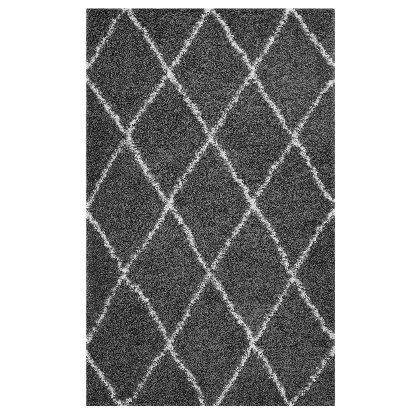 Toryn Diamond Lattice 5x8 Shag Area Rug by Modway