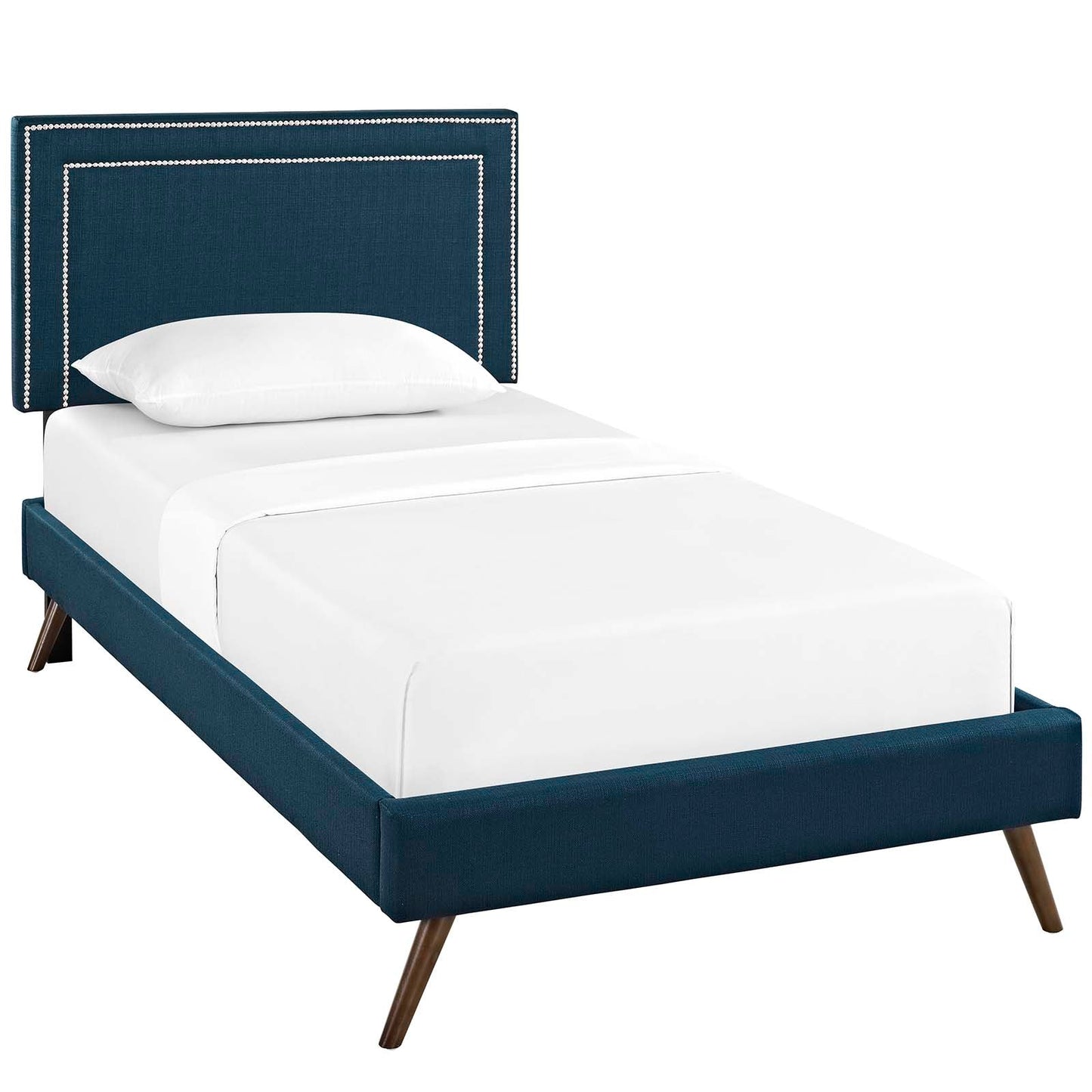 Virginia Fabric Twin Platform Bed with Round Splayed Legs by Modway