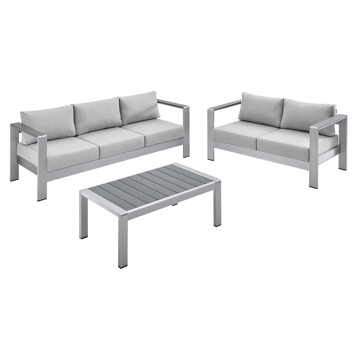 Shore 3 Piece Sunbrella¨ Fabric Outdoor Patio Aluminum Set by Modway