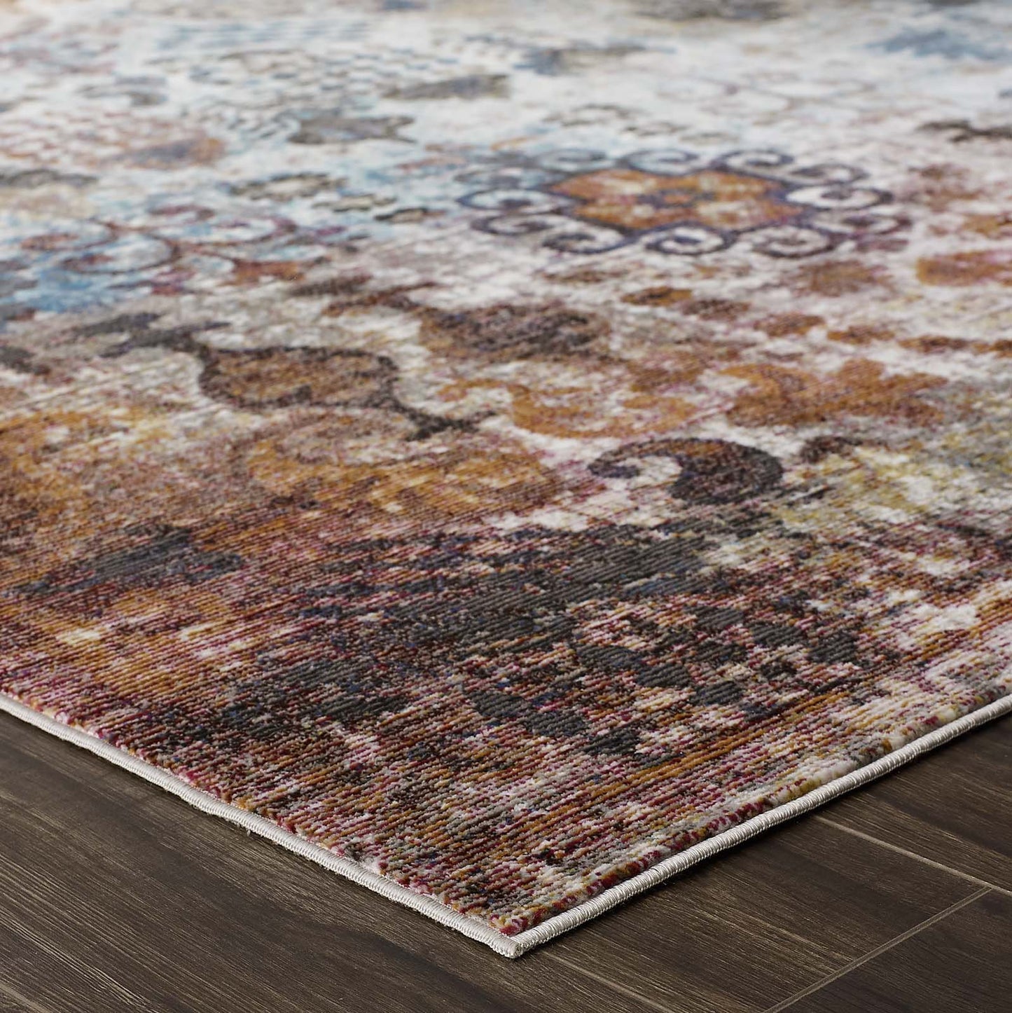 Success Tahira Transitional Distressed Vintage Floral Moroccan Trellis 5x8 Area Rug by Modway