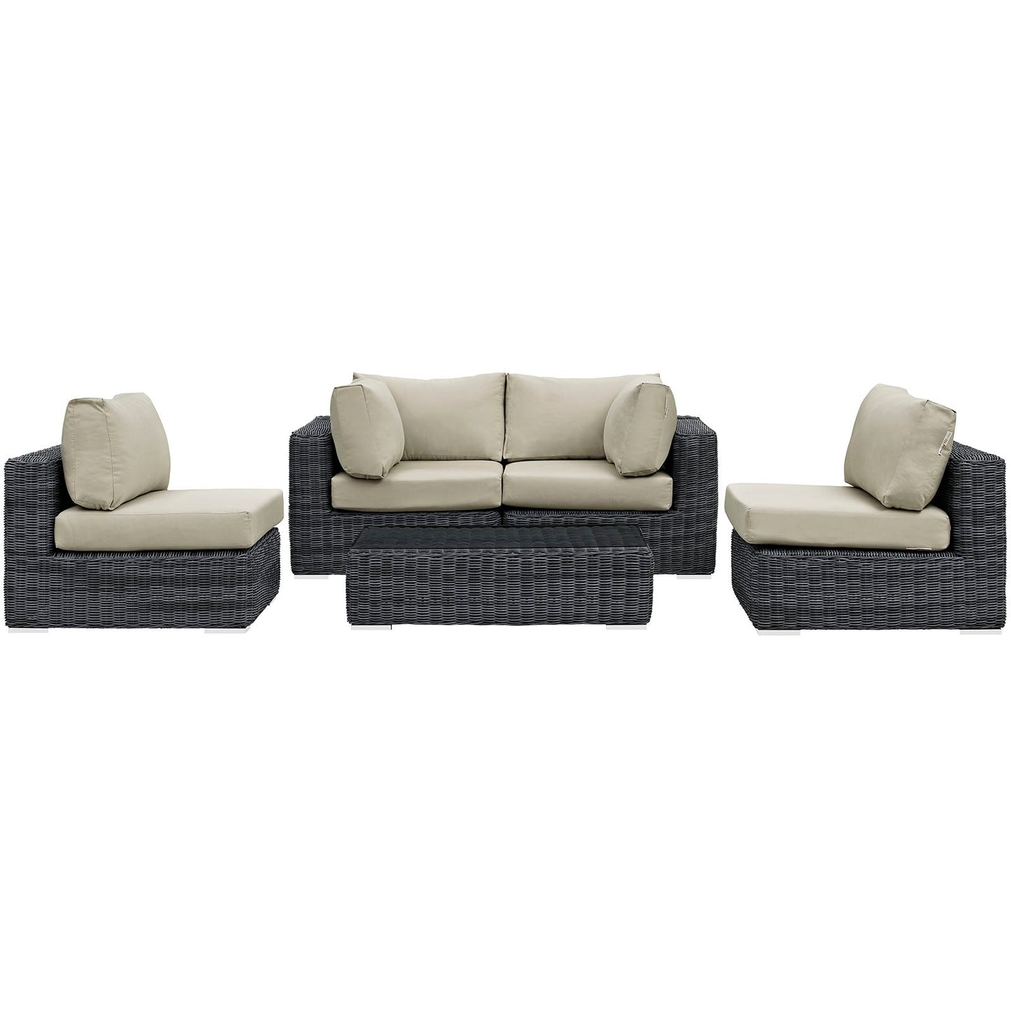 Summon 5 Piece Outdoor Patio Sunbrella¨ Sectional Set by Modway