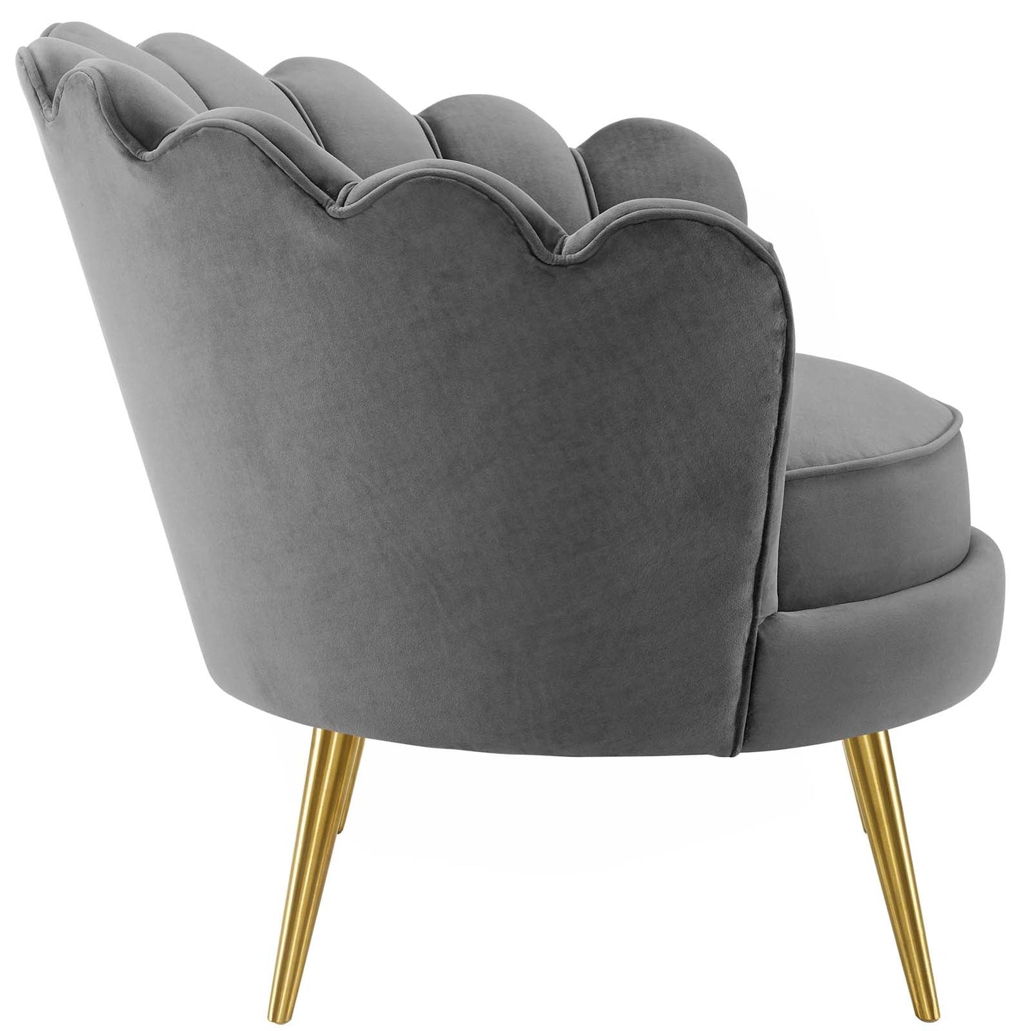 Admire Scalloped Edge Performance Velvet Accent Armchair by Modway
