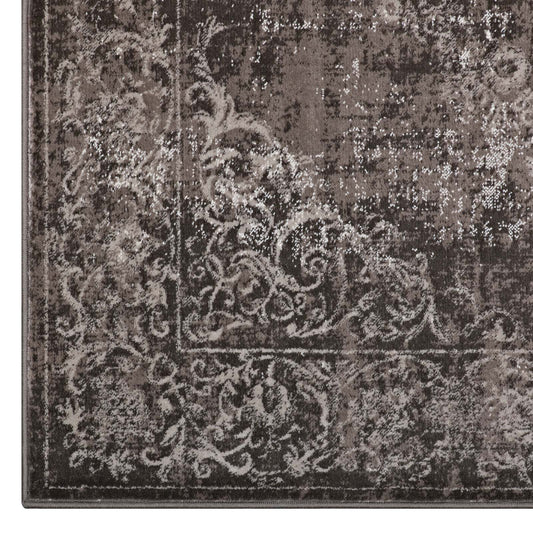 Gamela Rustic Vintage Ornate Floral Medallion 8x10 Area Rug by Modway
