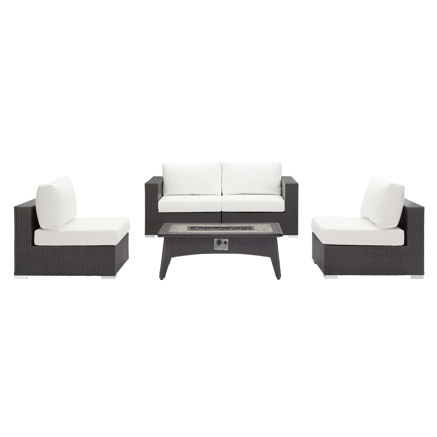 Convene 5 Piece Set Outdoor Patio with Fire Pit by Modway