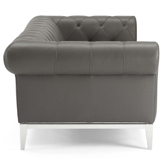 Idyll Tufted Button Upholstered Leather Chesterfield Sofa by Modway
