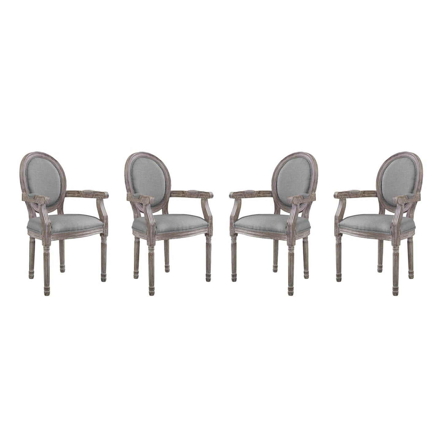 Emanate Upholstered Fabric Dining Armchair Set of 4 by Modway