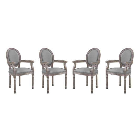 Emanate Upholstered Fabric Dining Armchair Set of 4 by Modway