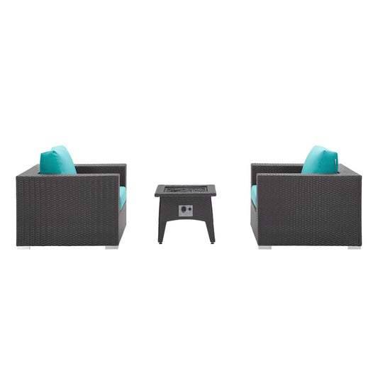 Convene 3 Piece Set Outdoor Patio with Fire Pit by Modway