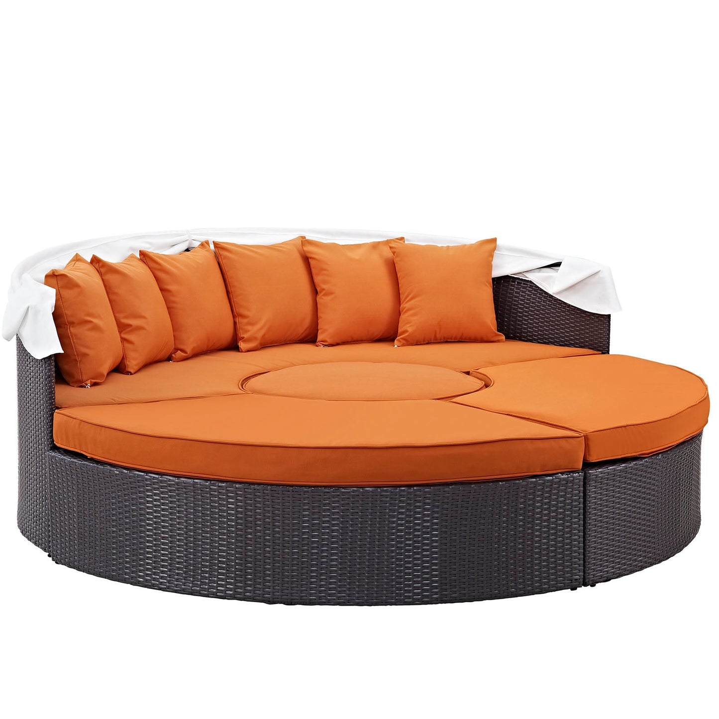 Convene Outdoor Patio Wicker Rattan Canopy Sectional Daybed by Modway