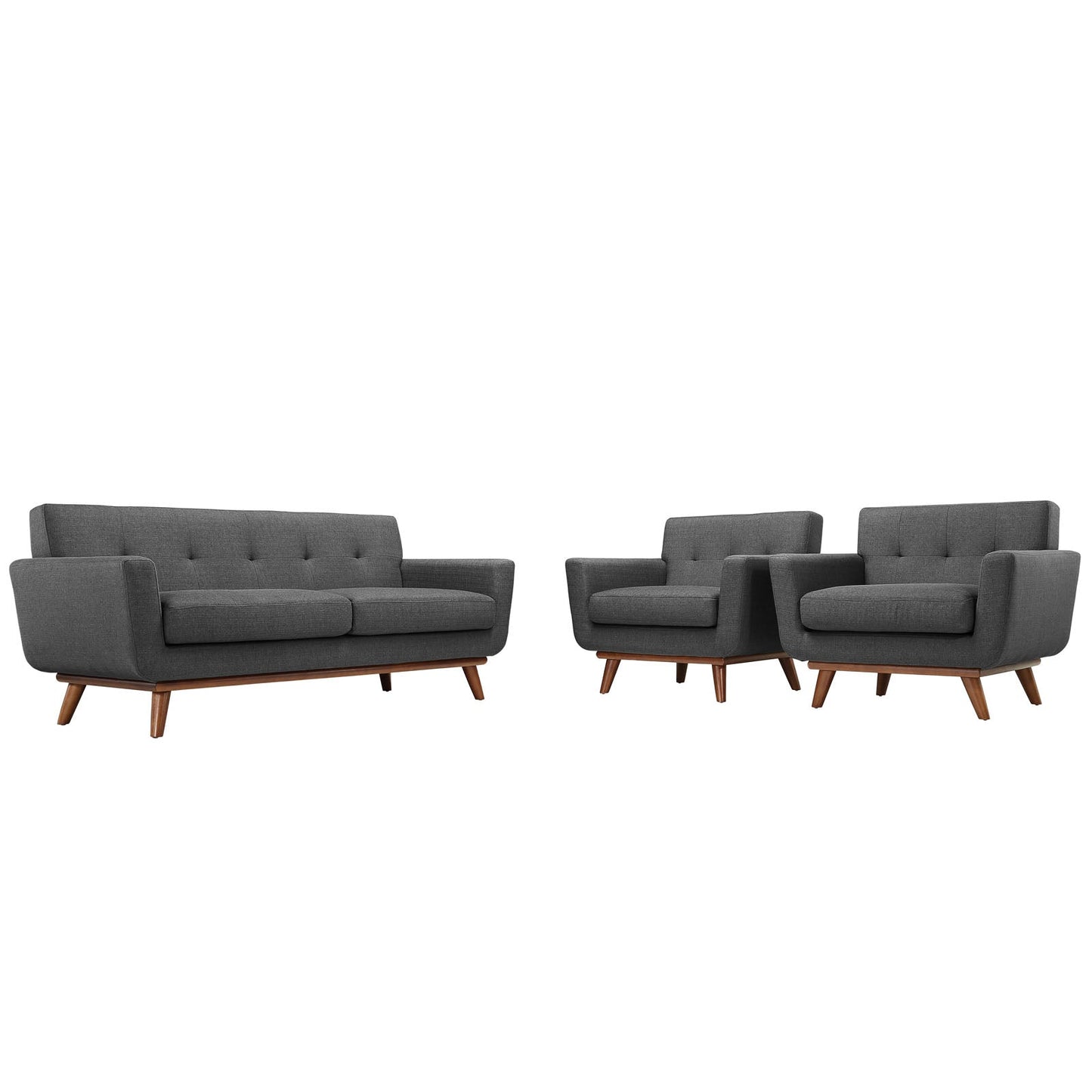 Engage Armchairs and Loveseat Set of 3 by Modway